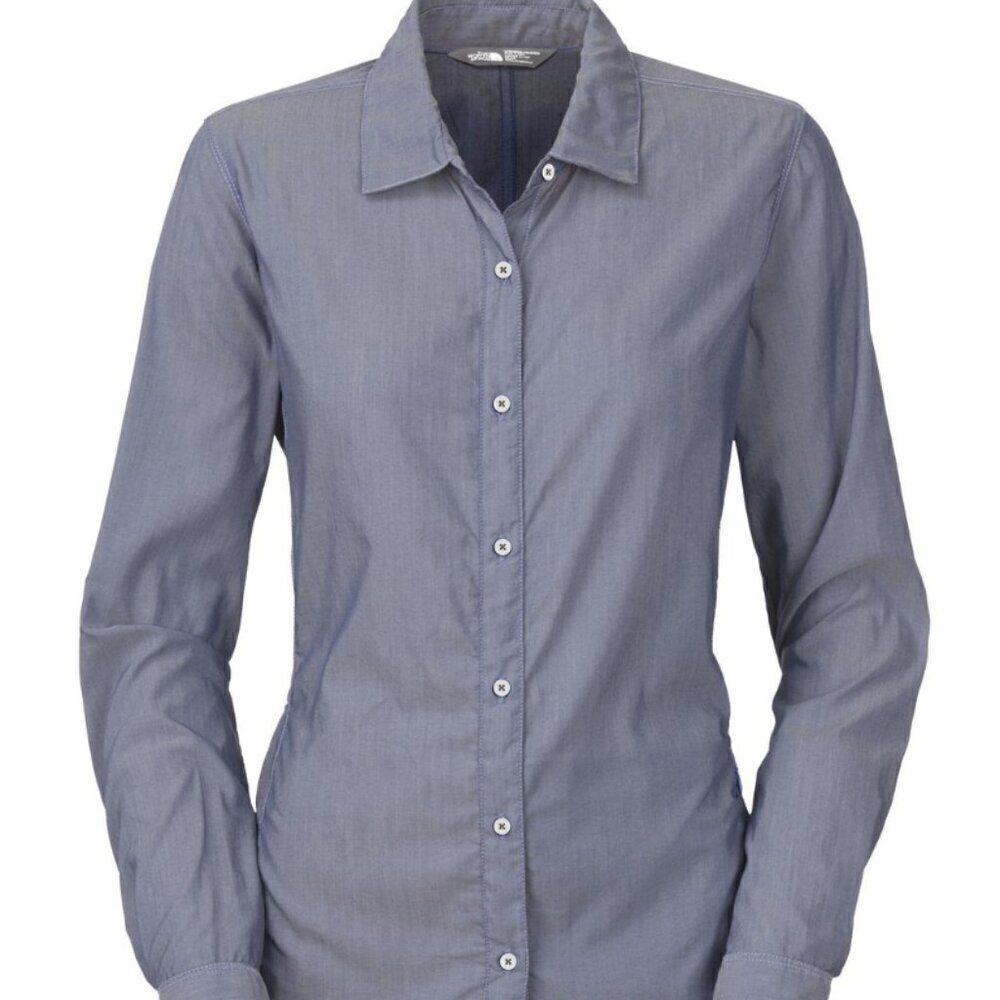 NWT THE NORTH FACE Long Sleeve Shade Me Shirt Indigo Chambray Medium
